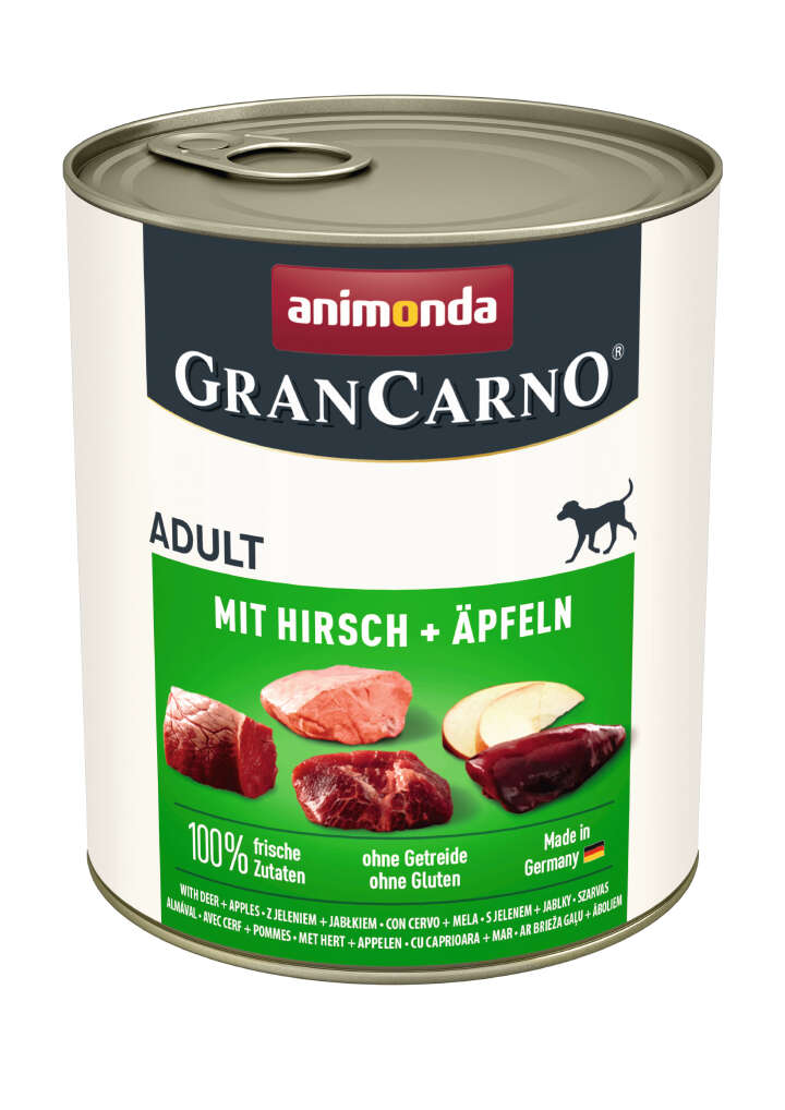 animonda Hunde-Nassfutter GranCarno Adult mit Hirsch + Äpfeln